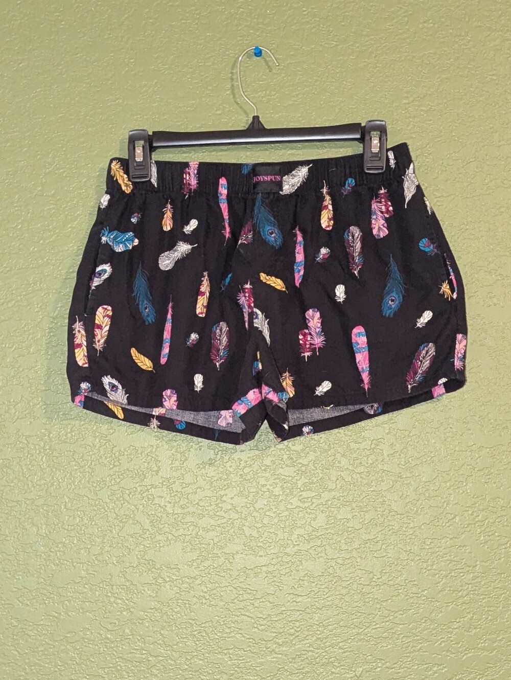 Joyspun Black Feather Print Women’s Lounge Shorts